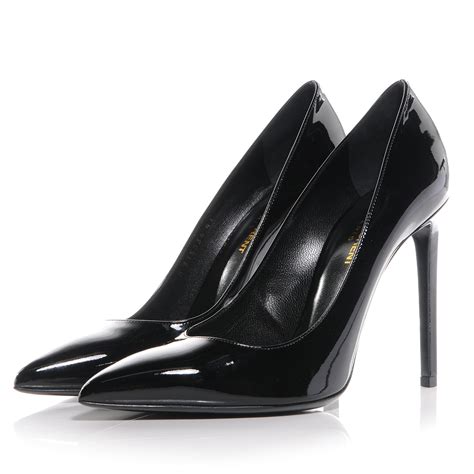 saint laurent ysl black patent pumps|saint laurent ysl heel pump.